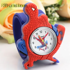 Cartoon Spiderman Watches Fashion Children Boys Kids Students Spider-Man Sports Silicone Watches Analog Wristwatch