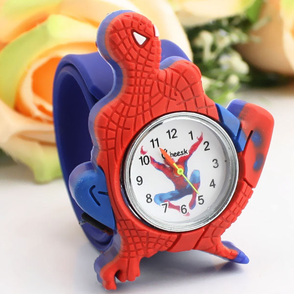 Cartoon Spiderman Watches Fashion Children Boys Kids Students Spider-Man Sports Silicone Watches Analog Wristwatch