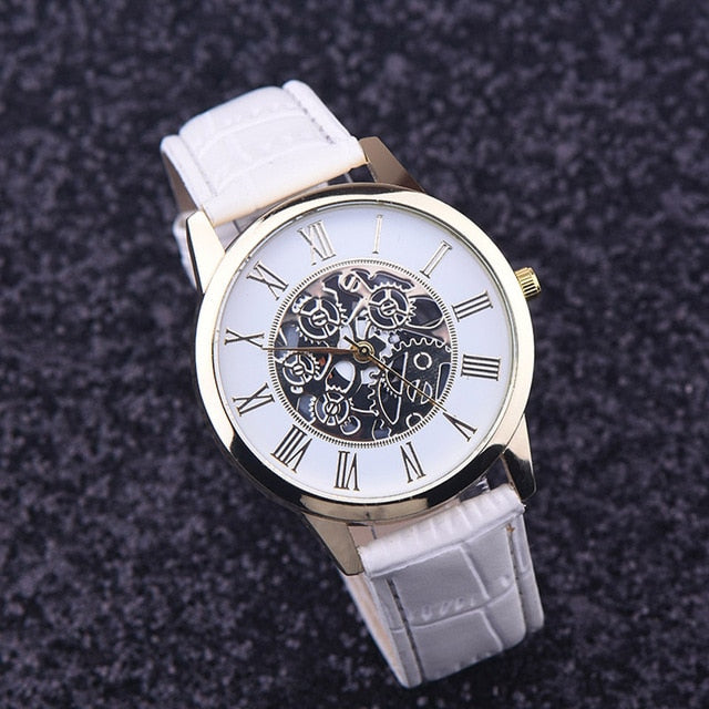 Watches Men Rreloj Hombre Golden hollow watch, Luxury Casual steel Business Imitate Mechanical Watch Male clock relogio