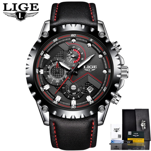 LIGE Watch Men Fashion Sport Quartz Clock Mens Watches Top Brand Luxury Full Steel Business Waterproof Watch Relogio Masculino