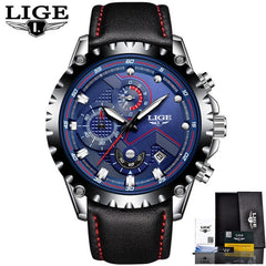 LIGE Watch Men Fashion Sport Quartz Clock Mens Watches Top Brand Luxury Full Steel Business Waterproof Watch Relogio Masculino
