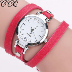 CCQ Brand New Fashion Luxury Leather Bracelet Watch Ladies Quartz Watch Casual Women Wristwatches Relogio Feminino Hot Selling