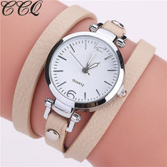 CCQ Brand New Fashion Luxury Leather Bracelet Watch Ladies Quartz Watch Casual Women Wristwatches Relogio Feminino Hot Selling
