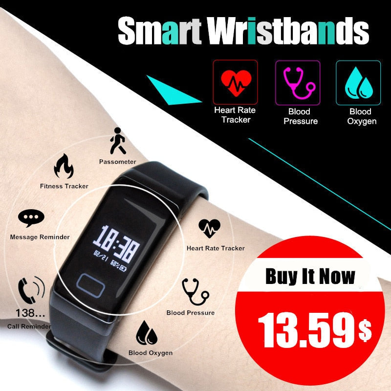 F1 Smart Band Blood Oxygen Blood Pressure Watches Fitness Sport Bracelet Heart Rate Monitor Call/SMS Reminder for xiaomi iphone