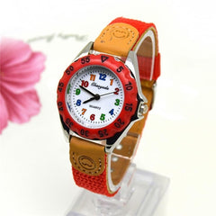 Cute Boys Girls Quartz Watch Kids Children's Fabric Strap Student Time Clock Wristwatch Gifts LXH