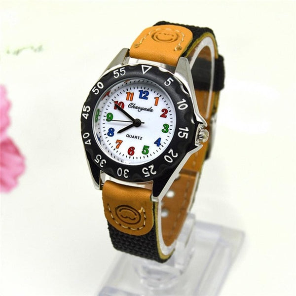 Cute Boys Girls Quartz Watch Kids Children's Fabric Strap Student Time Clock Wristwatch Gifts LXH