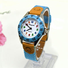 Cute Boys Girls Quartz Watch Kids Children's Fabric Strap Student Time Clock Wristwatch Gifts LXH