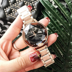 Luxury Brand lady Crystal Watch Women Dress Watch Fashion Rose Gold Quartz Watches Female Stainless Steel Wristwatches