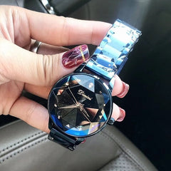 Luxury Brand lady Crystal Watch Women Dress Watch Fashion Rose Gold Quartz Watches Female Stainless Steel Wristwatches
