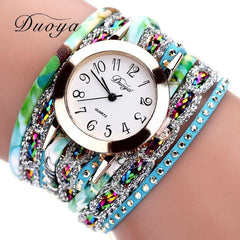 Top Brand Luxury Watches Women Flower Popular Quartz Diamond Leather Bracelet Watch Female Ladies Gemstone Dress Wristwatch