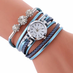 Top Brand Fashion Luxury Rhinestone Leather Bracelet Watch Women Ladies Quartz Watch Casual Wrist Watches Relogio Feminino Gift