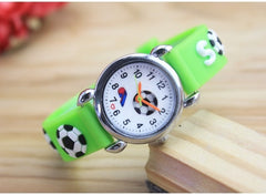 New 3D Cartoon fashion silicone football kids Watch Children Girls Boys Students Quartz Wristwatches relogio kol saati clock