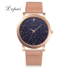 Lvpai Brand Luxury Starry Women Watches Steel Quartz Ladies Rose Bracelet Watch Casual Clock Lovers Girl Wristwatch Relogio