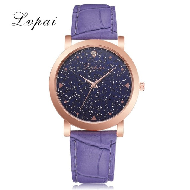 Lvpai Brand Luxury Starry Women Watches Steel Quartz Ladies Rose Bracelet Watch Casual Clock Lovers Girl Wristwatch Relogio