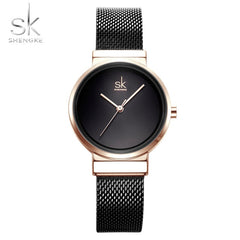Shengke Blue Wrist Watch Women Watches Luxury Brand Steel Ladies Quartz Women Watches 2018 Relogio Feminino Montre Femme