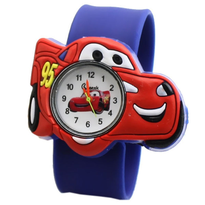 hot selling Children watch for boy manufacturers cartoon car Silicone Tape patted table students love to a child gift men Clock