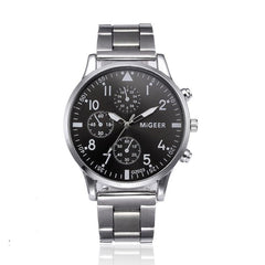 Fashion Men Crystal Stainless Steel Analog Quartz Wrist Watch Bracelet men watch stainless steel mesh wristwatch mens automatic