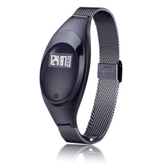 Women Ladies Girl Fashion Smart Band Watch Blood Pressure Heart Rate Monitor Smart Bracelet Fitness Tracker Metal Wristband