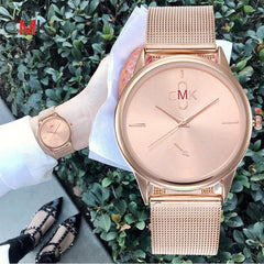 CMK New Fashion Brand Women Golden Wrist Watches Street Snap Luxury Female Jewelry Quartz Clock Ladies Wristwatch 2018