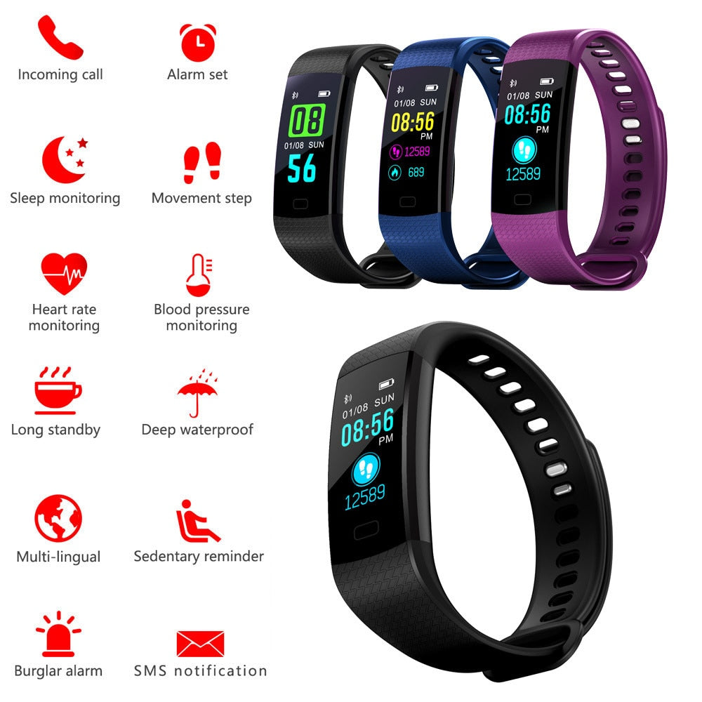 Smart Watch Sports Fitness Activity Heart Rate Tracker Blood Pressure Watch Apr25