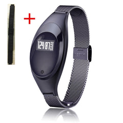 Women Ladies Girl Fashion Smart Band Watch Blood Pressure Heart Rate Monitor Smart Bracelet Fitness Tracker Metal Wristband
