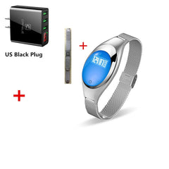 Women Ladies Girl Fashion Smart Band Watch Blood Pressure Heart Rate Monitor Smart Bracelet Fitness Tracker Metal Wristband