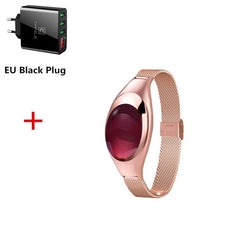 Women Ladies Girl Fashion Smart Band Watch Blood Pressure Heart Rate Monitor Smart Bracelet Fitness Tracker Metal Wristband