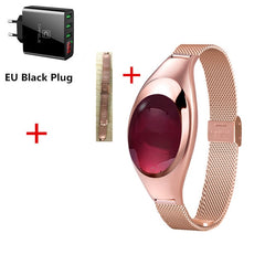 Women Ladies Girl Fashion Smart Band Watch Blood Pressure Heart Rate Monitor Smart Bracelet Fitness Tracker Metal Wristband