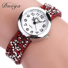 Duoya Brand Watches Women Fashion Crystal Rhinestone Bracelet Watch Ladies Quartz Luxury Vintage Women Watch Gift Dropshipping 4