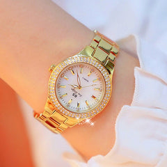 Luxury Brand lady Crystal Watch Women Dress Watch Fashion Rose Gold Quartz Watches Female Stainless Steel Wristwatches