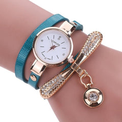 Luxury Brand Women Ladies Watches PU Leather Bracelet Rhinestone Analog Quartz Wrist Watches Female reloj mujer zegarek damski