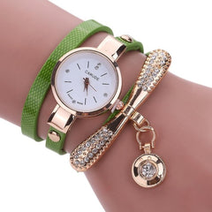 Luxury Brand Women Ladies Watches PU Leather Bracelet Rhinestone Analog Quartz Wrist Watches Female reloj mujer zegarek damski