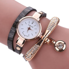 Luxury Brand Women Ladies Watches PU Leather Bracelet Rhinestone Analog Quartz Wrist Watches Female reloj mujer zegarek damski