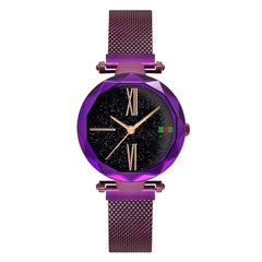 Charming Purple Women Watches Minimalism Casual Starry Sky Lady Wristwatch Magnet buckle Fashion Luxury Brand Female Watch Gift