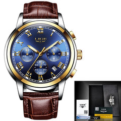 New Watches Men Luxury Brand LIGE Chronograph Men Sports Watches Waterproof Full Steel Quartz Men's Watch Relogio Masculino