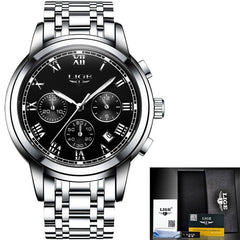 New Watches Men Luxury Brand LIGE Chronograph Men Sports Watches Waterproof Full Steel Quartz Men's Watch Relogio Masculino